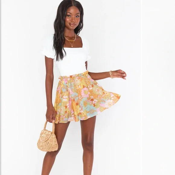 Show Me Your Mumu Short Mini Swing Skirt In Groovy Blooms Floral Size XS NWT! - Picture 2 of 11